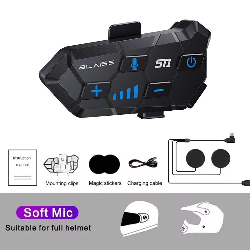 Motorcycle Helmet Headset– Bluetooth, Waterproof, Long Standby