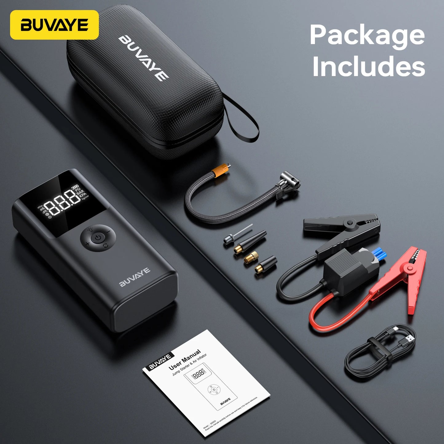 BUVAYE 4-in-1 Power Bank & Jump Starter