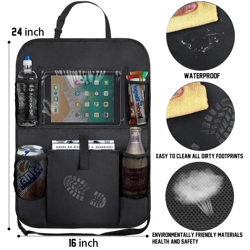 Car Backseat Organizer with Tablet Holder & Storage Pockets