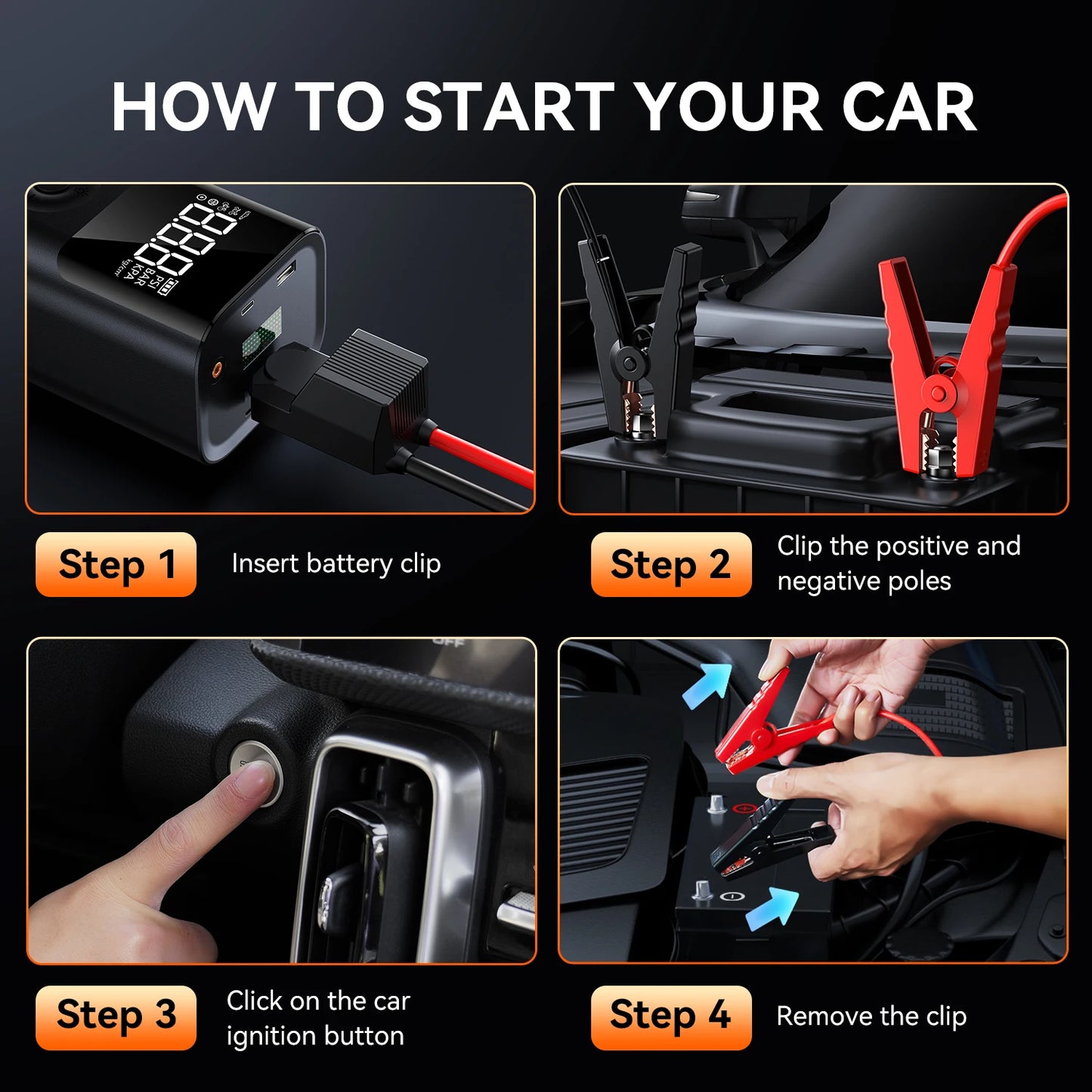 BUVAYE 4-in-1 Power Bank & Jump Starter