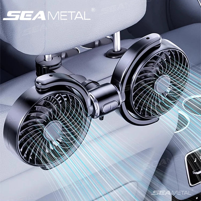 Car Headrest Fans with Multi-Angle Rotation