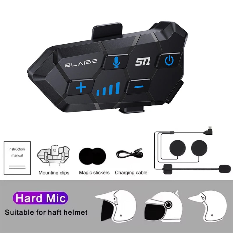 Motorcycle Helmet Headset– Bluetooth, Waterproof, Long Standby