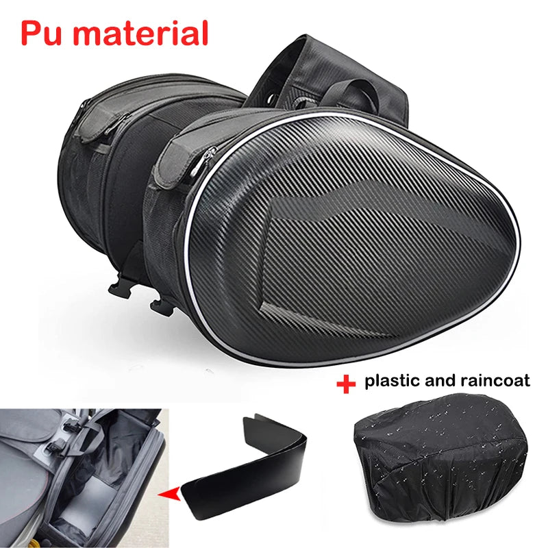 Waterproof Side Bags for Motorcycle β 2pcs with Rain Cover