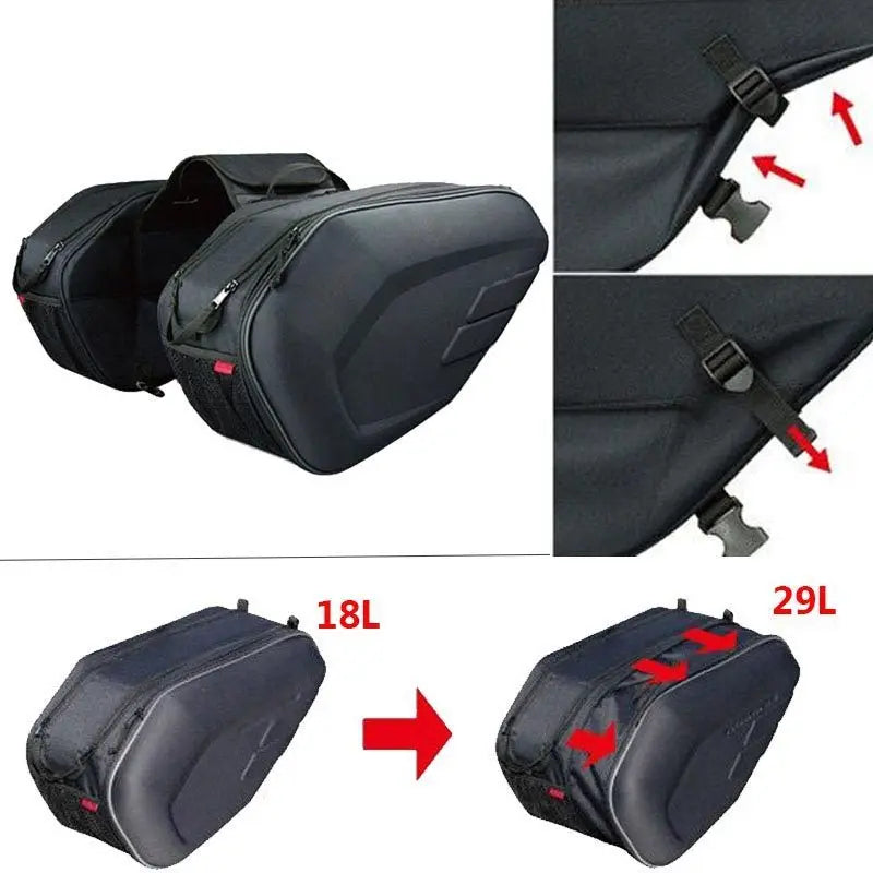Waterproof Side Bags for Motorcycle β 2pcs with Rain Cover
