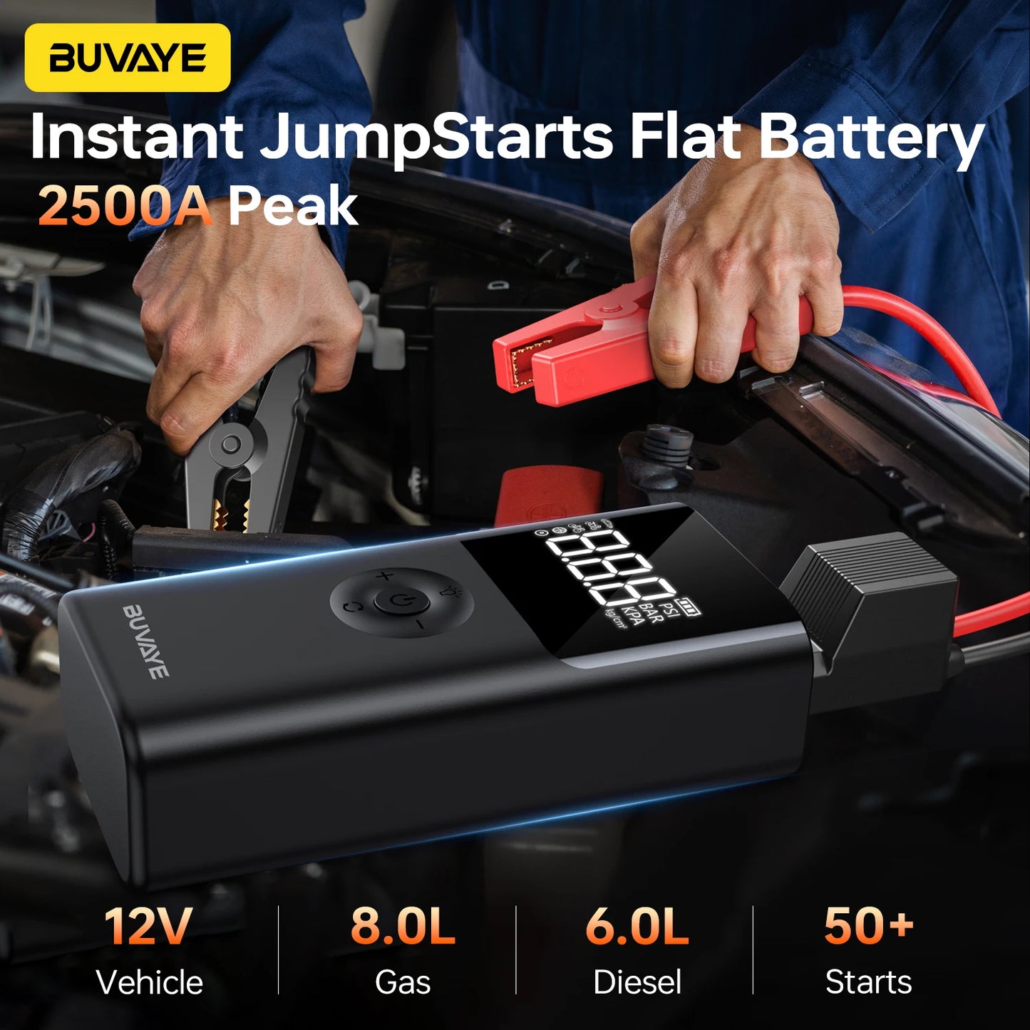 BUVAYE 4-in-1 Power Bank & Jump Starter