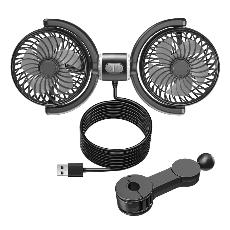 Car Headrest Fans with Multi-Angle Rotation
