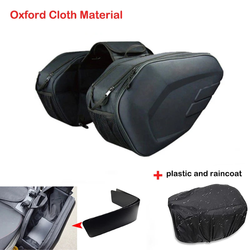 Waterproof Side Bags for Motorcycle β 2pcs with Rain Cover