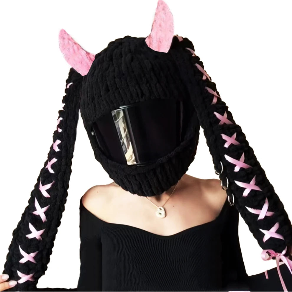 Universal Plush Rabbit Helmet Cover β Motorcycle Styling Gift