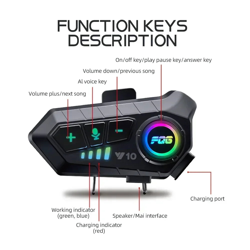 Motorcycle Helmet Headset– Bluetooth, Waterproof, Long Standby
