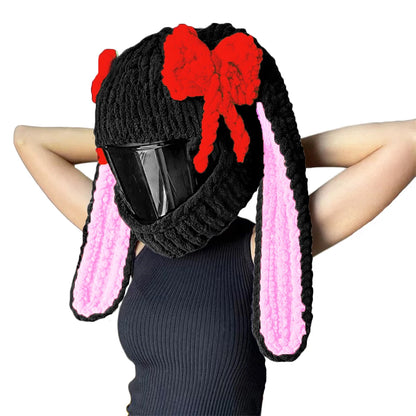 Universal Plush Rabbit Helmet Cover – Motorcycle Styling Gift