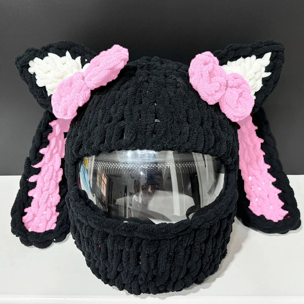 Universal Plush Rabbit Helmet Cover – Motorcycle Styling Gift