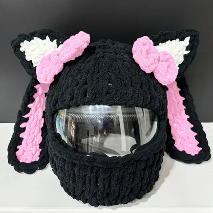 Universal Plush Rabbit Helmet Cover – Motorcycle Styling Gift