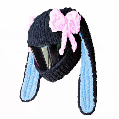 Universal Plush Rabbit Helmet Cover – Motorcycle Styling Gift