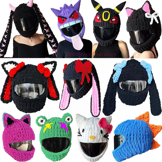 Universal Plush Rabbit Helmet Cover – Motorcycle Styling Gift