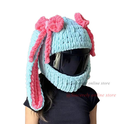 Universal Plush Rabbit Helmet Cover – Motorcycle Styling Gift