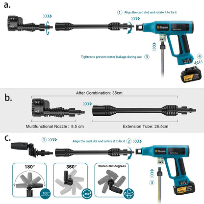 Gisam 250Bar Brushless Electric High Pressure Washer Gun